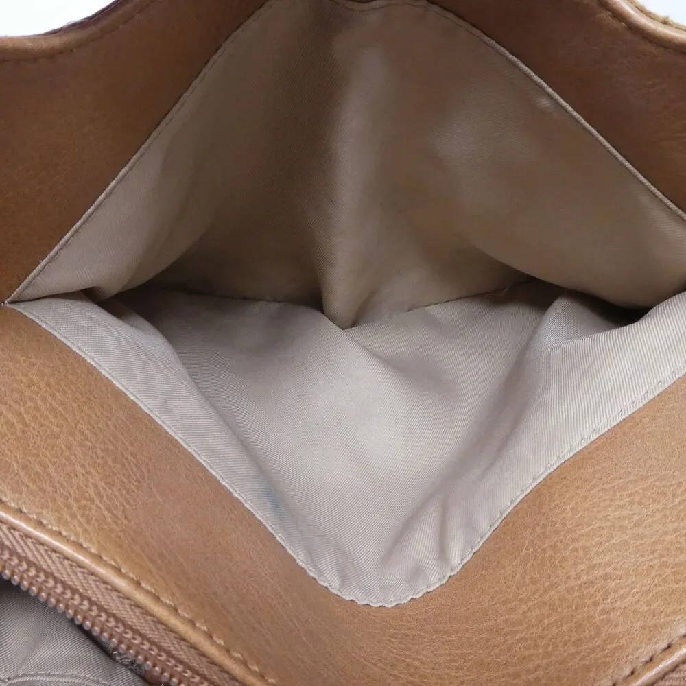 The Sak Bolinas Caramel Brown Floral Embossed Leather‎ Satchel Bucket Bag Purse